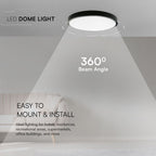24W Plafon LED / SAMSUNG / Średnica: 295mm / Barwa:4000K / Klosz: Okrągły mleczny czarna ramka / IP44