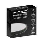 30W Plafon LED / Średnica: 420mm / Barwa:3000K / Klosz: Okrągły mleczny czarna ramka / IP44