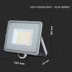 50W Naświetlacz LED SMD / Chip SAMSUNG / Barwa:6400K / Obudowa: Szara / Wydajność: 120lm/w