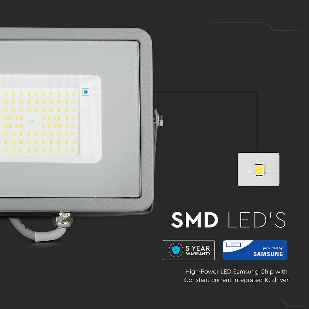 50W Naświetlacz LED SMD / Chip SAMSUNG / Barwa:4000K / Obudowa: Szara / Wydajność: 120lm/w