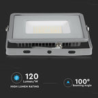 50W Naświetlacz LED SMD / Chip SAMSUNG / Barwa:6400K / Obudowa: Szara / Wydajność: 120lm/w