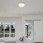 18W Plafon LED / Średnica: 225mm / Barwa:4000K / Klosz: Kwadratowy mleczny czarna ramka / IP44