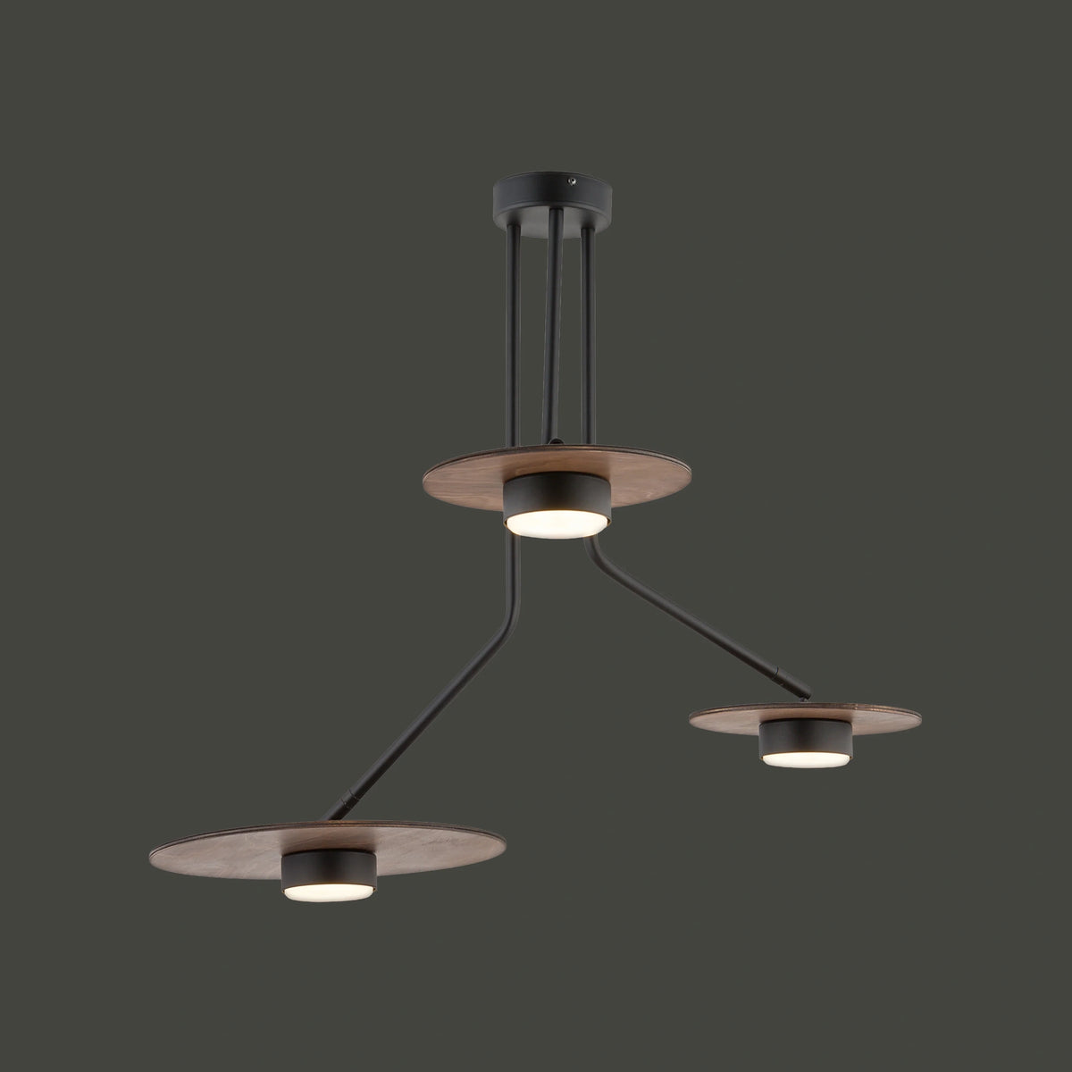 Nowodvorski Lampa przysufitowa DISK 12W only LED 50/60Hz - Stal lakierowana - Czarny 7644 - lampa włączona