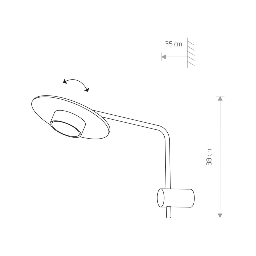 Nowodvorski Kinkiet DISK 12W only LED 50/60Hz - Stal lakierowana - Czarny 7645