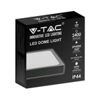 24W Plafon LED / Średnica: 295mm / Barwa:3000K / Klosz: Kwadratowy mleczny czarna ramka / IP44