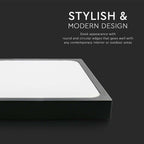 24W Plafon LED / Średnica: 295mm / Barwa:3000K / Klosz: Kwadratowy mleczny czarna ramka / IP44