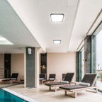 24W Plafon LED / SAMSUNG / Średnica: 295mm / Barwa:6500K / Klosz: Kwadratowy mleczny czarna ramka / IP44