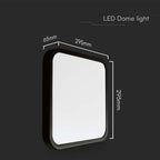 24W Plafon LED / SAMSUNG / Średnica: 295mm / Barwa:6500K / Klosz: Kwadratowy mleczny czarna ramka / IP44
