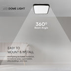 24W Plafon LED / SAMSUNG / Średnica: 295mm / Barwa:3000K / Klosz: Kwadratowy mleczny czarna ramka / IP44