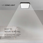 24W Plafon LED / Średnica: 295mm / Barwa:6500K / Klosz: Kwadratowy mleczny czarna ramka / IP44