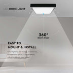 24W Plafon LED / Średnica: 295mm / Barwa:4000K / Klosz: Kwadratowy mleczny czarna ramka / IP44
