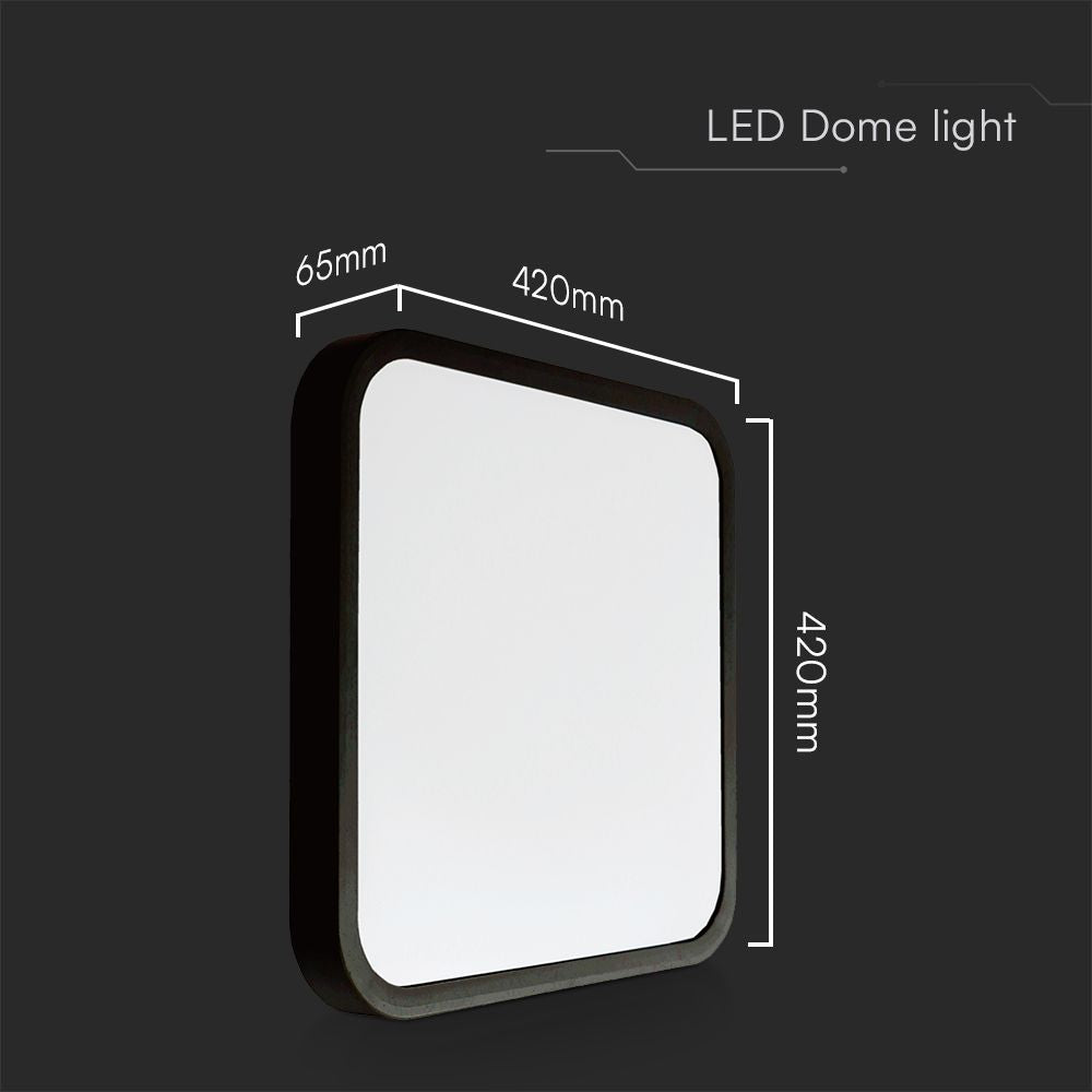 48W Plafon LED / SAMSUNG / Średnica: 420mm / Barwa:3000K / Klosz: Kwadratowy mleczny czarna ramka / IP44