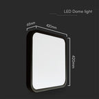 48W Plafon LED / SAMSUNG / Średnica: 420mm / Barwa:6500K / Klosz: Kwadratowy mleczny czarna ramka / IP44