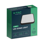 48W Plafon LED / Średnica: 420mm / Barwa:6500K / Klosz: Kwadratowy mleczny czarna ramka / IP44