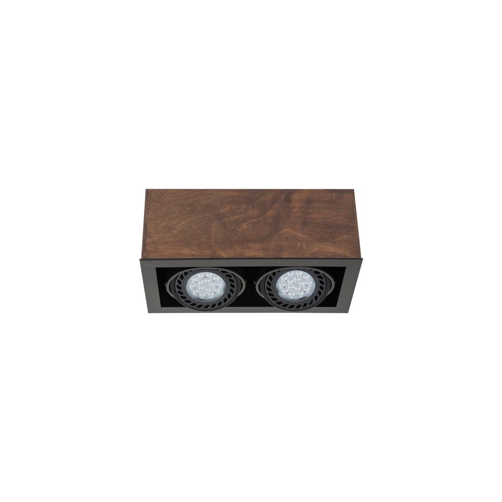 Nowodvorski Lampa downlights natynkowa BOX ANTIQUE ES111 15W only LED 50/60Hz - Sklejka - Ciemne drewno