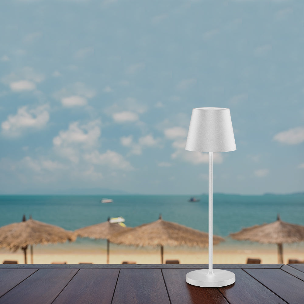2W Lampka nocna LED zasilana bateryjnie / Ściemnianie przez dotyk / Barwa: 3000K / Obudowa: Biała