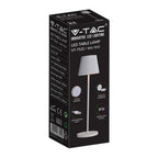 2W Lampka nocna LED zasilana bateryjnie / Ściemnianie przez dotyk / Barwa: 3000K / Obudowa: Biała