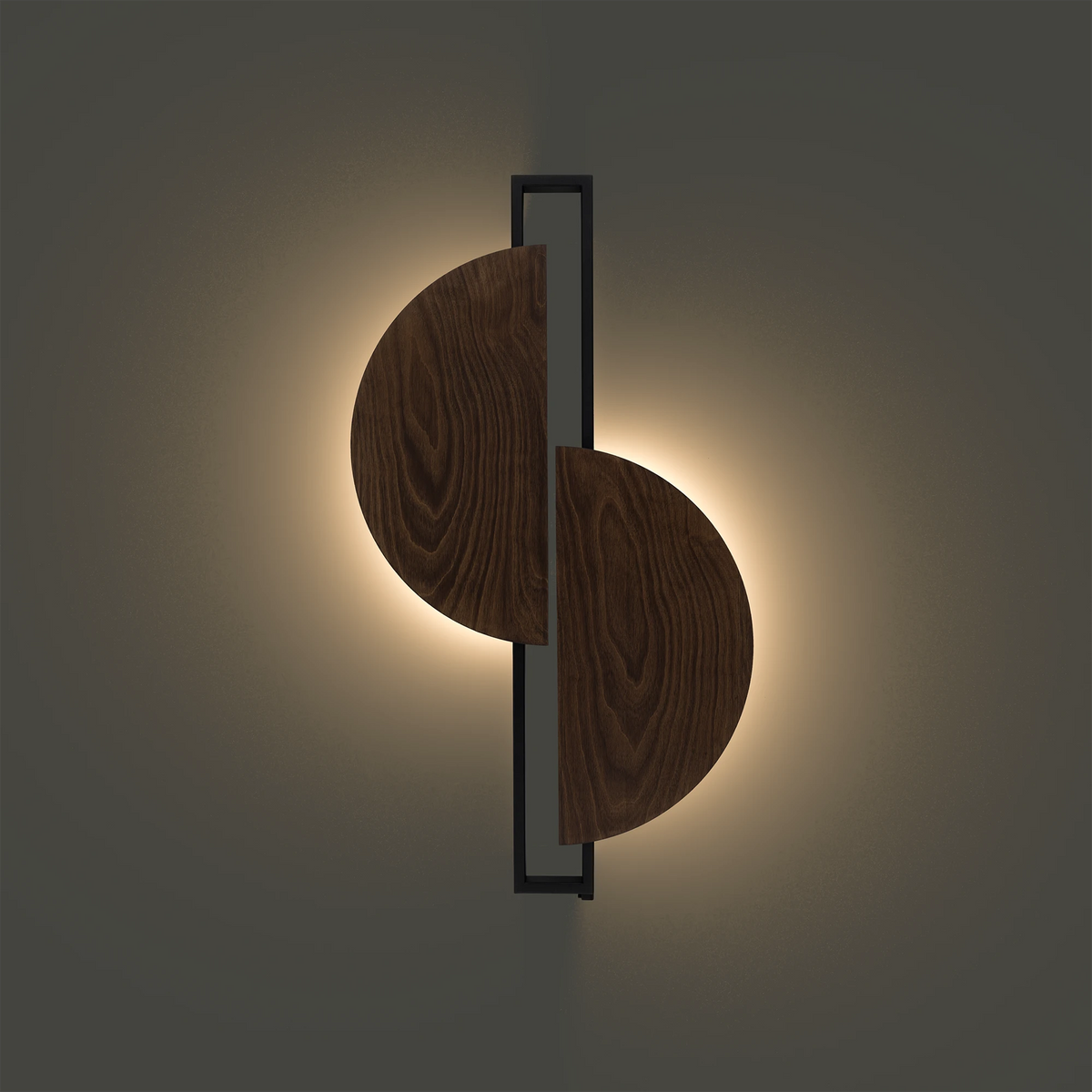 Nowodvorski Kinkiet SUNRISE LED 14W 50/60Hz - Sklejka - Ciemne drewno 7652 - lampa włączona