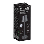 2W Lampka nocna LED zasilana bateryjnie / Ściemnianie przez dotyk / Barwa: 3000K / Obudowa: Czarna