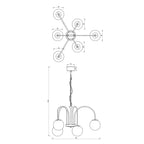 żyrandol Cambridge (glass 2815) black/brass 6xE14