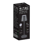 2W Lampka nocna LED zasilana bateryjnie / Ściemnianie przez dotyk / Barwa: 3000K / Obudowa: Szara