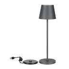 2W Lampka nocna LED zasilana bateryjnie / Ściemnianie przez dotyk / Barwa: 3000K / Obudowa: Szara