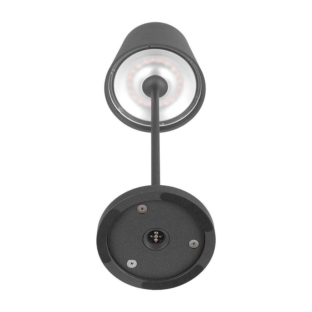 2W Lampka nocna LED zasilana bateryjnie / Ściemnianie przez dotyk / Barwa: 3000K / Obudowa: Szara