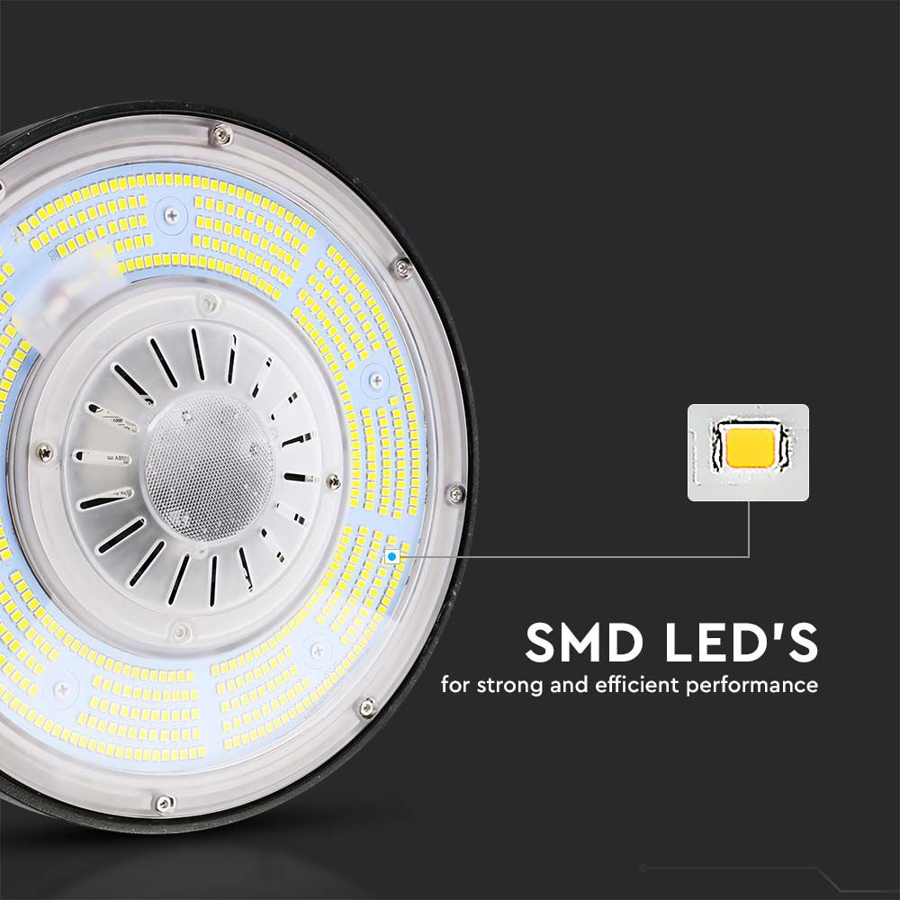 100W Oprawa Highbay LED ( Zasilacz MEANWELL ) / Ściemniana /Barwa:4000K/ Obudowa: Czarna / Skuteczność 200lm/W