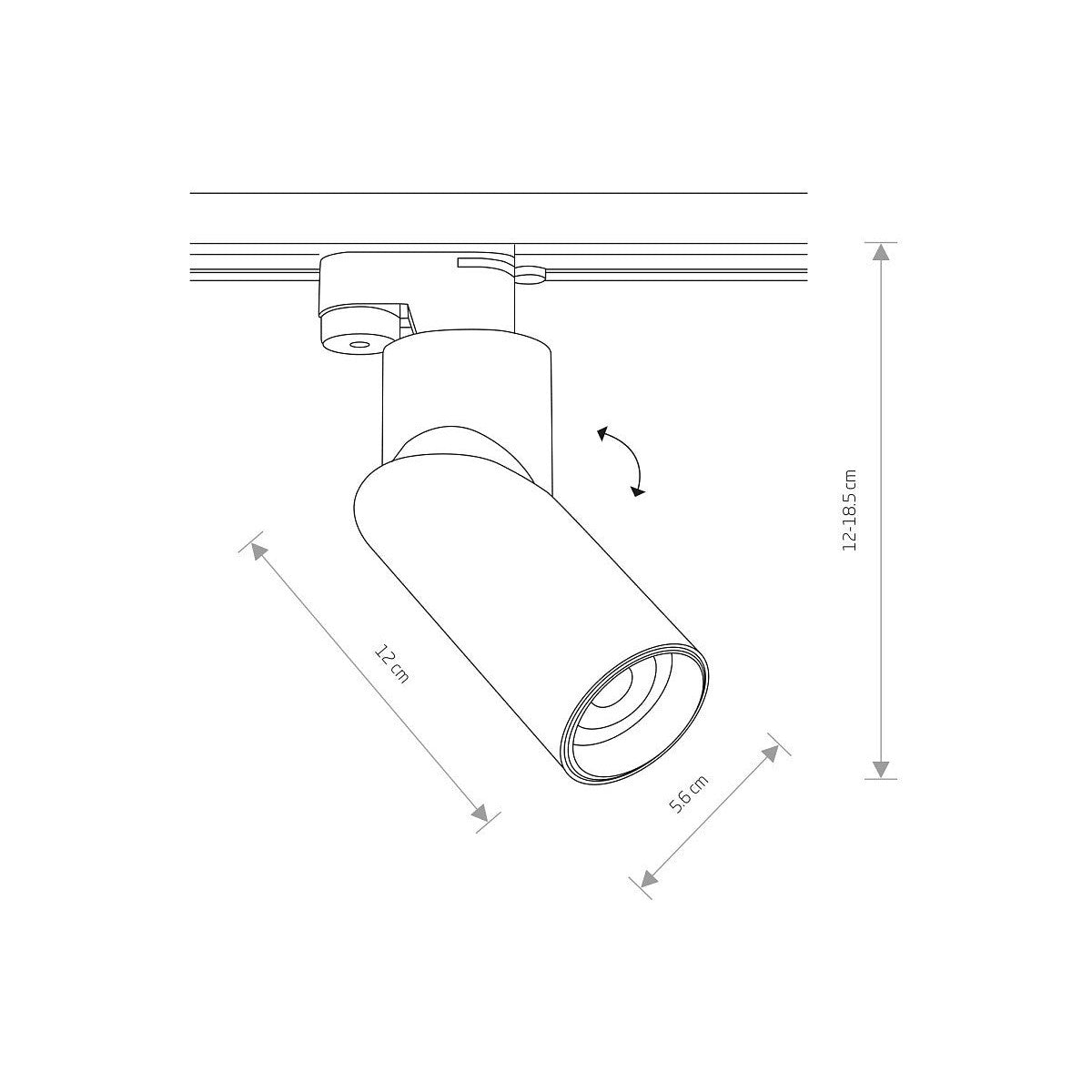 Nowodvorski System szynowy PROFILE INDIA 1-obwodowy Profile Lampa 15W only LED - Aluminium lakierowane - Czarny 7657