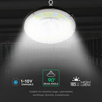 200W Oprawa Highbay LED ( Zasilacz MEANWELL ) / Ściemniana /Barwa:6500K/ Obudowa: Czarna / Skuteczność 200lm/W