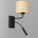 kinkiet G9+E27 Rattan cylinder shade dia 180, h 150 1xG9+1xE27