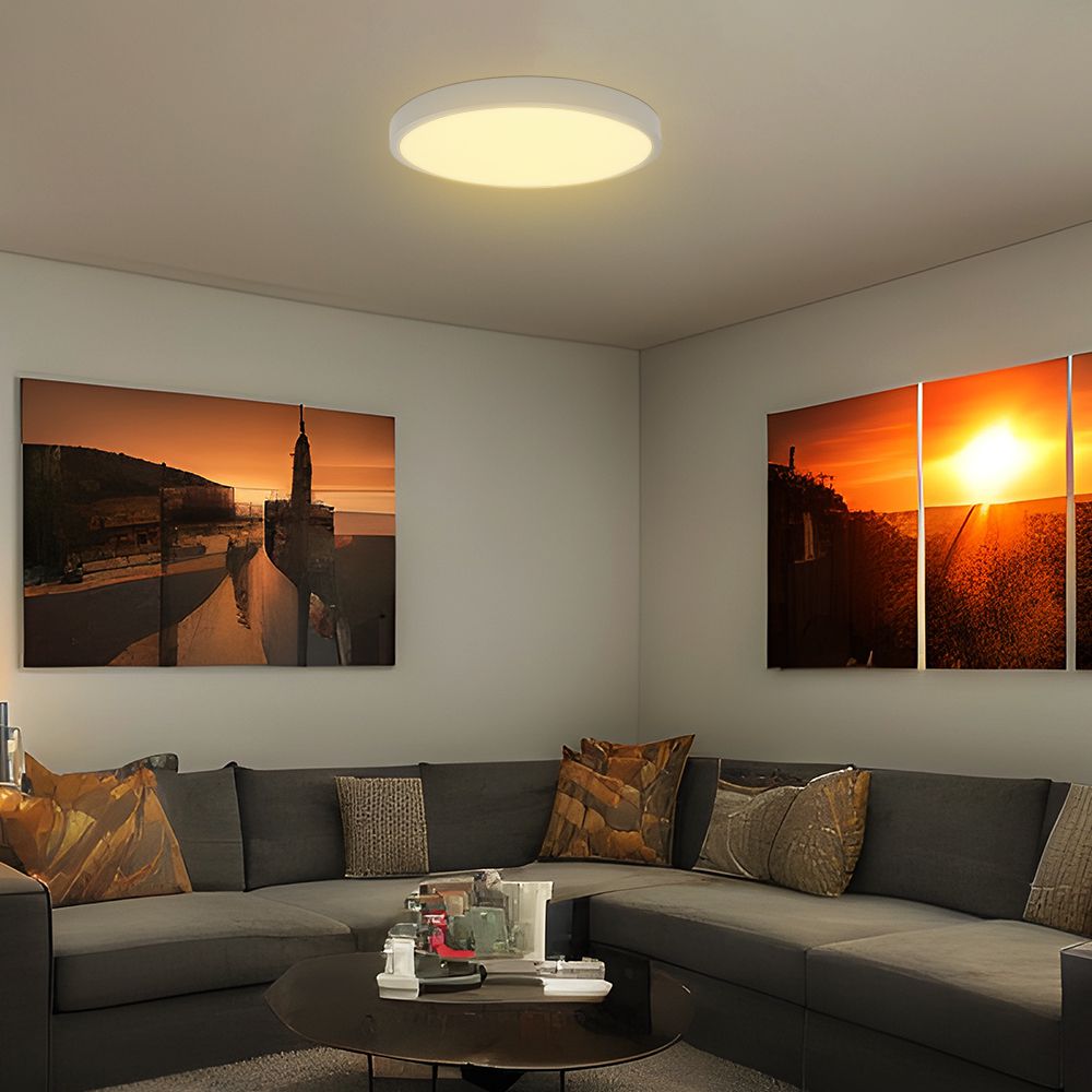 18W Plafon LED z mikrofalowym czujnikiem ruchu / SAMSUNG / Średnica: 225mm / Barwa:4000K / Klosz: Okrągły mleczny biała ramka / IP44