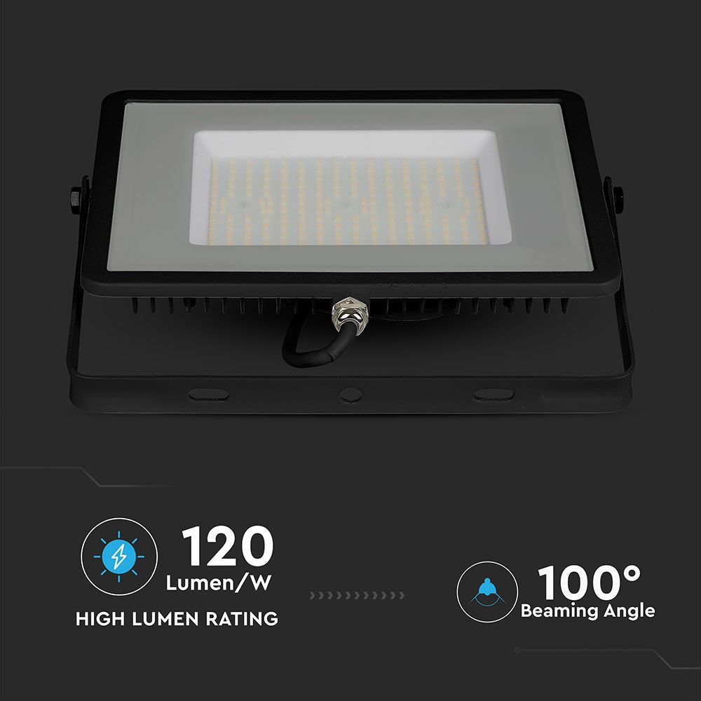 100W Naświetlacz LED SMD / Chip SAMSUNG / Barwa:4000K / Obudowa: Czarna / Wydajność: 120lm/w