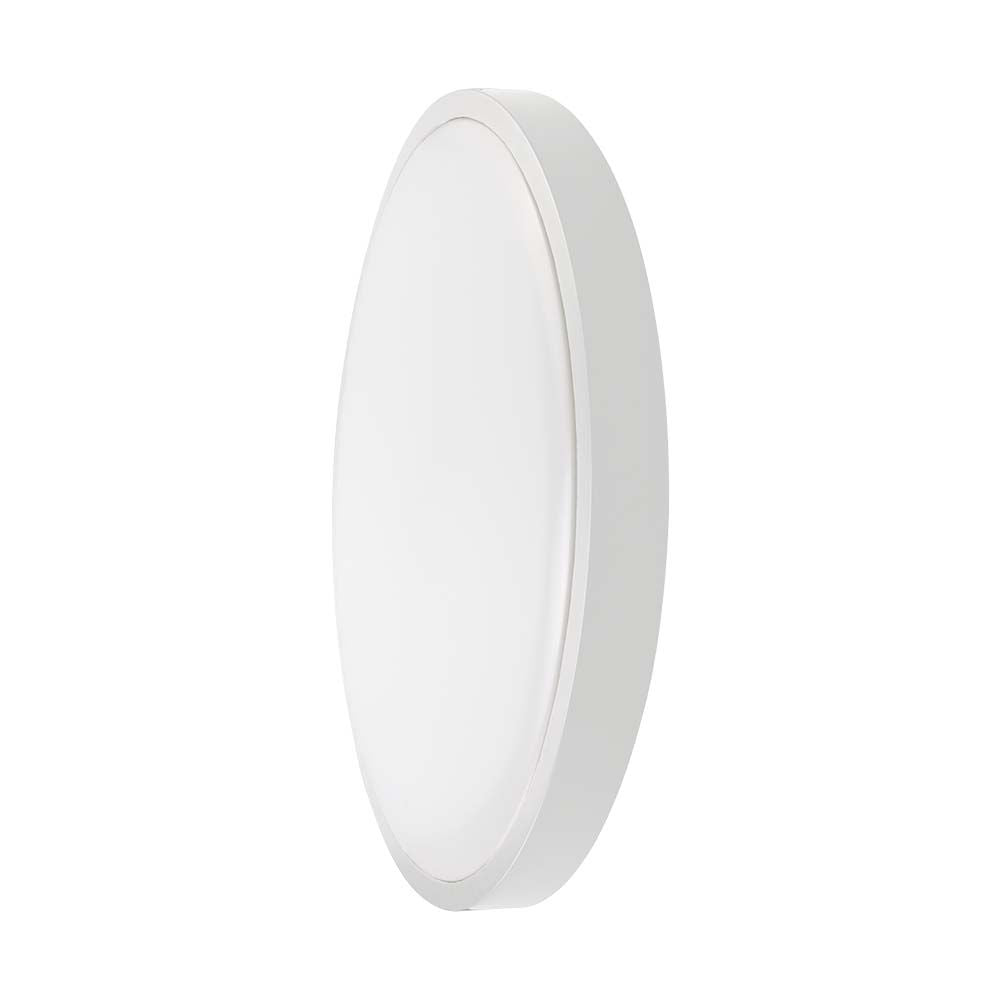 24W Plafon LED z mikrofalowym czujnikiem ruchu / Średnica: 295mm / Barwa:3000K / Klosz: Okrągły mleczny biała ramka / IP44