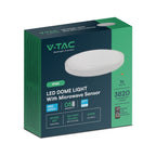 36W Plafon LED z mikrofalowym czujnikiem ruchu / SAMSUNG / Średnica: 350mm / Barwa:4000K / Klosz: Okrągły mleczny biała ramka / IP44
