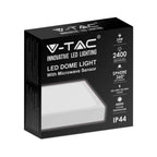 24W Plafon LED z mikrofalowym czujnikiem ruchu / Średnica: 295mm / Barwa:4000K / Klosz: Kwadratowy mleczny biała ramka / IP44