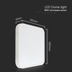36W Plafon LED z mikrofalowym czujnikiem ruchu / SAMSUNG / Średnica: 350mm / Barwa:4000K / Klosz: Kwadratowy mleczny biała ramka / IP44