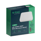36W Plafon LED z mikrofalowym czujnikiem ruchu / Średnica: 350mm / Barwa:4000K / Klosz: Kwadratowy mleczny biała ramka / IP44
