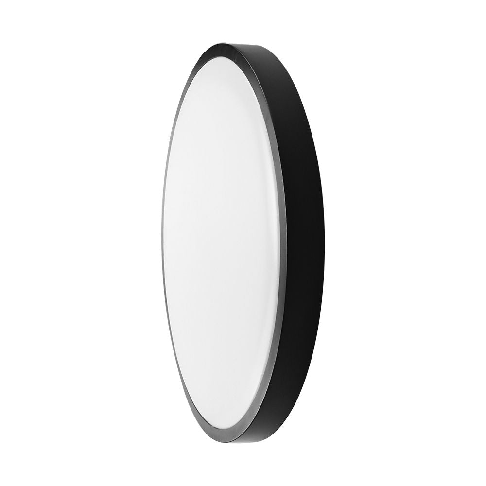 18W Plafon LED z mikrofalowym czujnikiem ruchu / SAMSUNG / Średnica: 225mm / Barwa:4000K / Klosz: Okrągły mleczny czarna ramka / IP44
