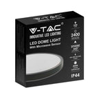 24W Plafon LED z mikrofalowym czujnikiem ruchu / Średnica: 295mm / Barwa:4000K / Klosz: Okrągły mleczny czarna ramka / IP44