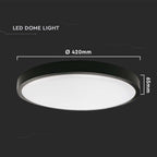 30W Plafon LED z mikrofalowym czujnikiem ruchu / Średnica: 420mm / Barwa:4000K / Klosz: Okrągły mleczny czarna ramka / IP44