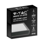 30W Plafon LED z mikrofalowym czujnikiem ruchu / Średnica: 420mm / Barwa:4000K / Klosz: Kwadratowy mleczny czarna ramka / IP44