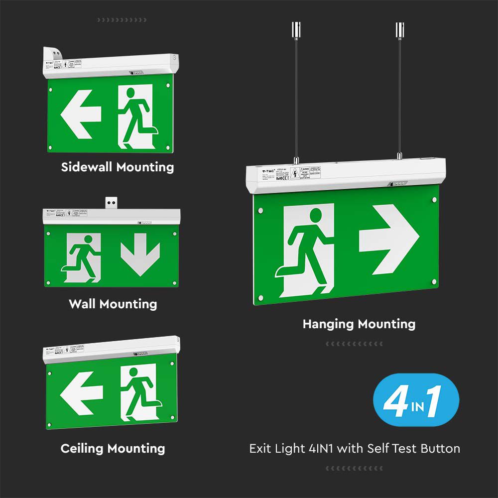 2.5W Oprawa Awaryjna LED 4w1 przycisk TEST Sterowanie RF / Barwa:6000K