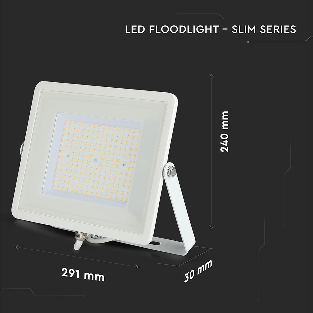 100W Naświetlacz LED SMD / Chip SAMSUNG / Barwa:6400K / Obudowa: Biała / Wydajność: 120lm/w