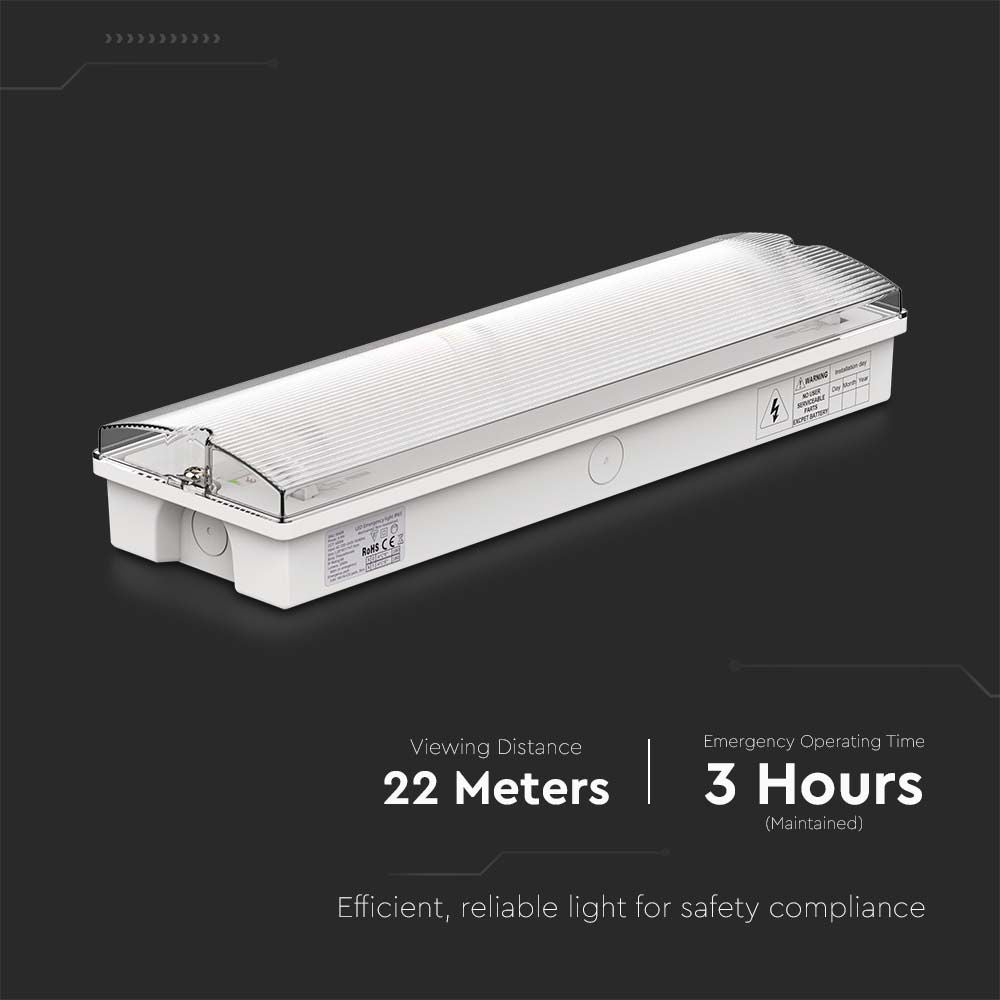 3W Oprawa Awaryjna LED przycisk TEST Sterowanie RF / Barwa:6400K