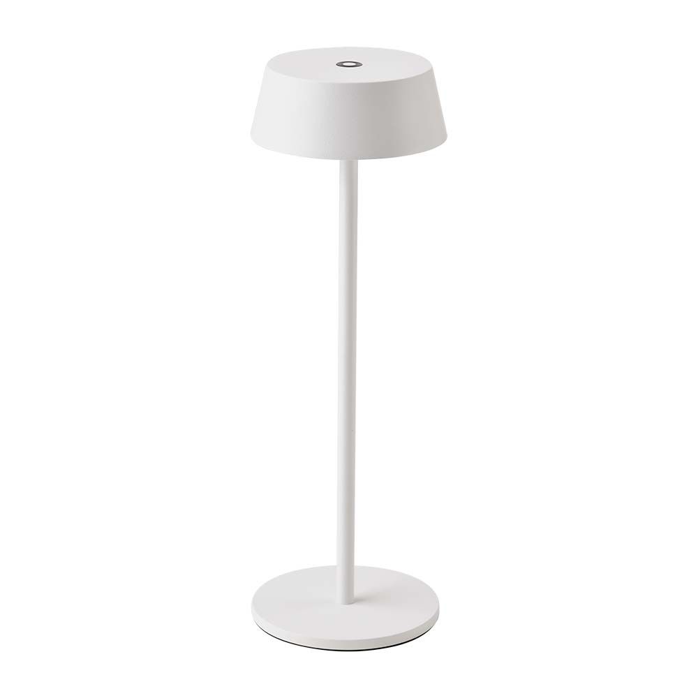 2W Lampka nocna LED zasilana bateryjnie / Ściemnianie przez dotyk / Barwa: 3000K / Obudowa: Biała