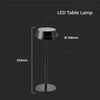 2W Lampka nocna LED zasilana bateryjnie / Ściemnianie przez dotyk / Barwa: 3000K / Obudowa: Czarna
