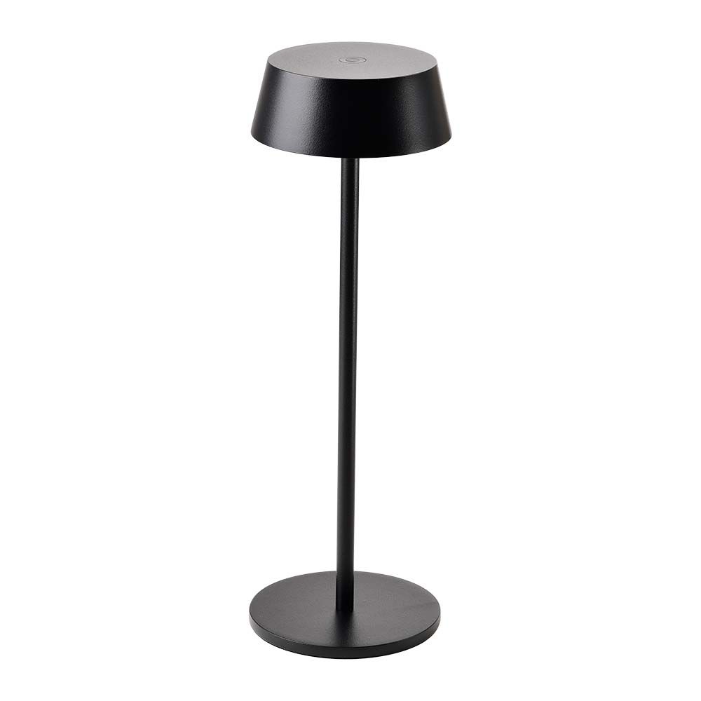 2W Lampka nocna LED zasilana bateryjnie / Ściemnianie przez dotyk / Barwa: 3000K / Obudowa: Czarna