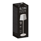 2W Lampka nocna LED zasilana bateryjnie / Ściemnianie przez dotyk / Barwa: 3000K / Obudowa: Biała