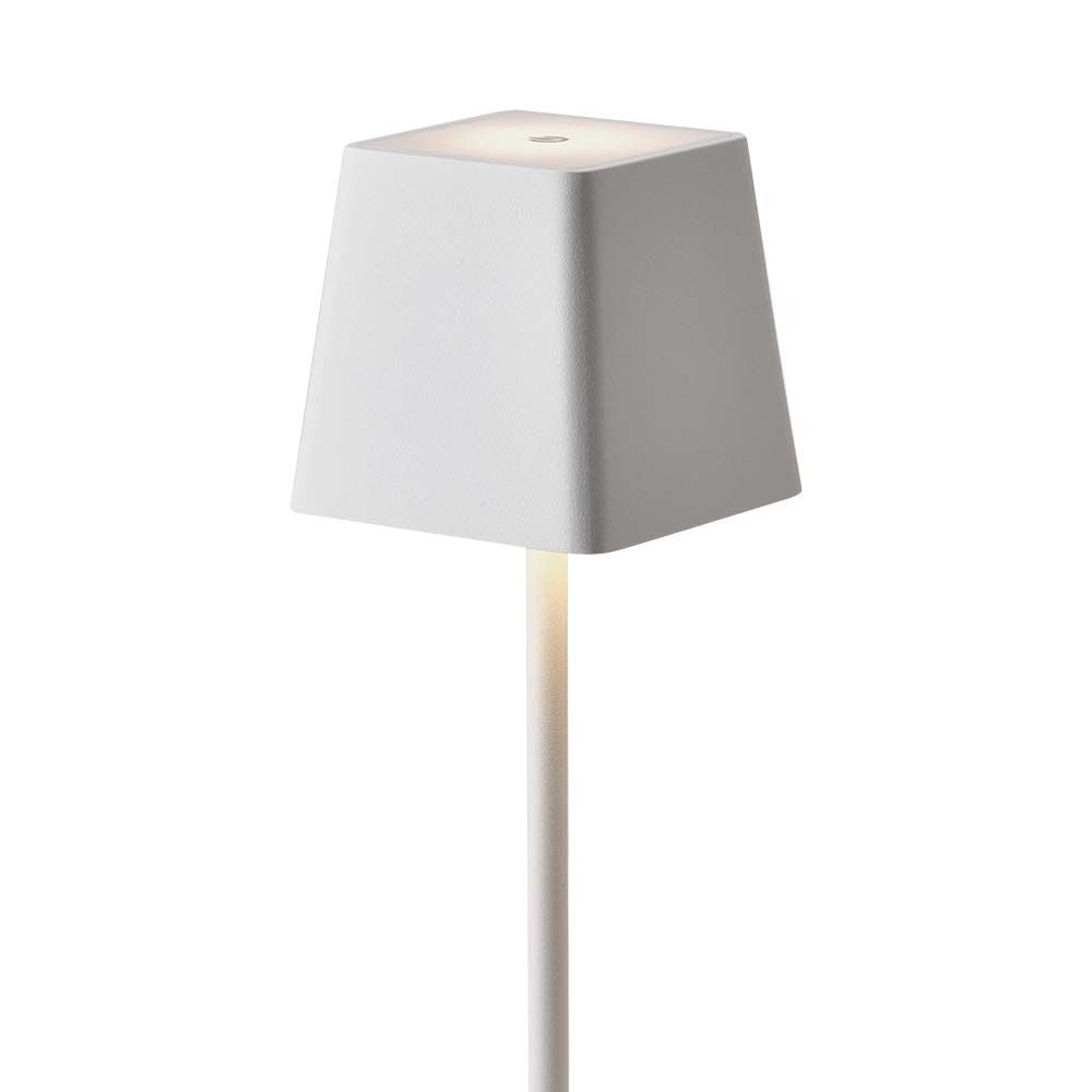2W Lampka nocna LED zasilana bateryjnie / Ściemnianie przez dotyk / Barwa: 3000K / Obudowa: Biała